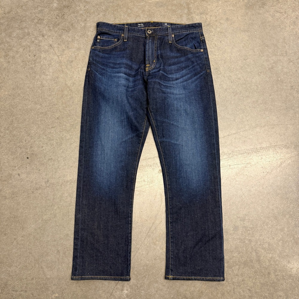 AG Adriano Goldschmied The Ives Modern Athletic Jeans 33x34 Dark Indigo Blue